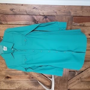 Turqouise pearl snap dress